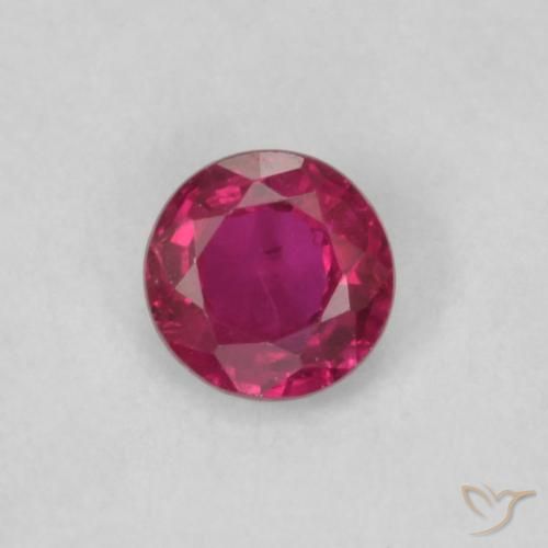0.19ct Naturale Rosso tendente al rosa Rubino, Rotondo, VS