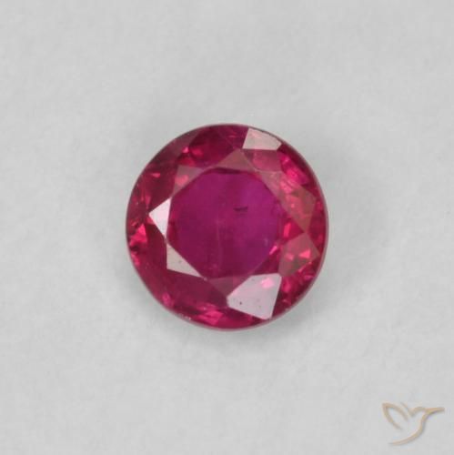Rubino Rosso tendente al rosa naturale da 0.19 ct, Rotondo, VS