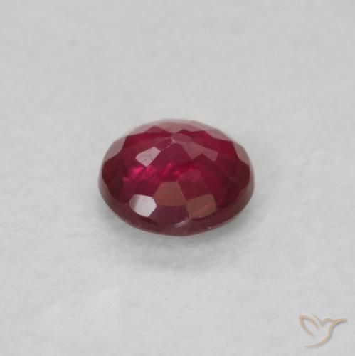 Rubino Rosso scuro naturale da 0.19 ct, Rotondo, VS