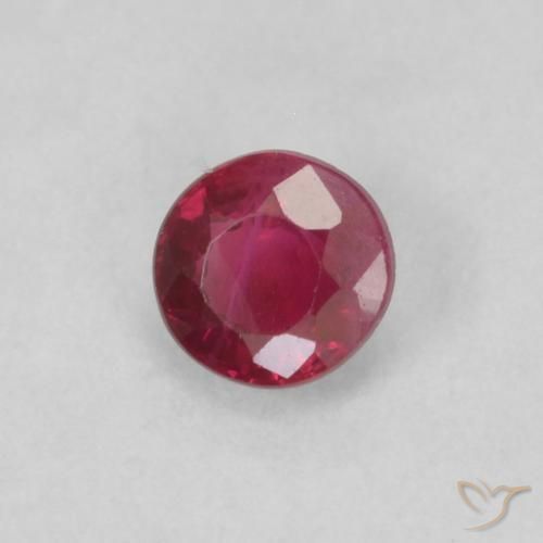 Rubino marmellata rossa naturale da 0.23 ct, Rotondo, VS