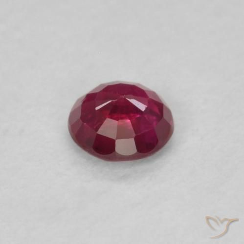 Rubino Rosa rossastro intenso naturale da 0.18 ct, Rotondo, VS