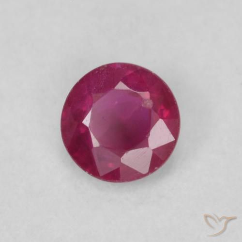 Rubino Rosso tendente al rosa naturale da 0.25 ct, Rotondo, SI-I1