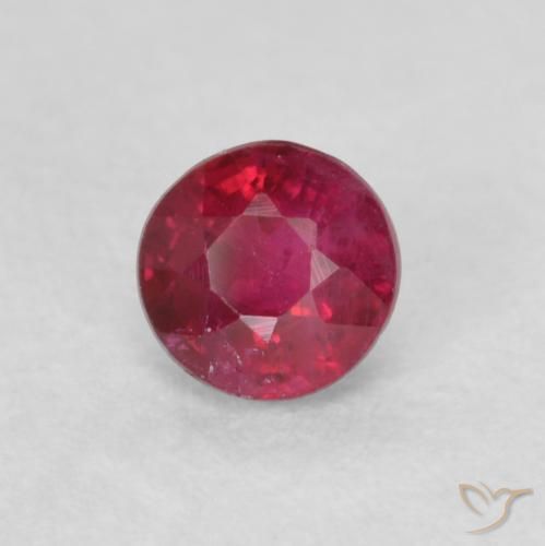 Rubino Rosa rossastro intenso naturale da 0.30 ct, Rotondo, SI-I1