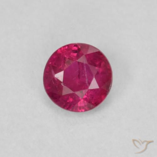 0.19ct Naturale Rosso chiaro Rubino, Rotondo, SI-I1
