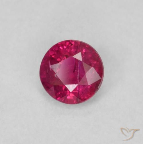Rubino Rosso chiaro naturale da 0.19 ct, Rotondo, SI-I1