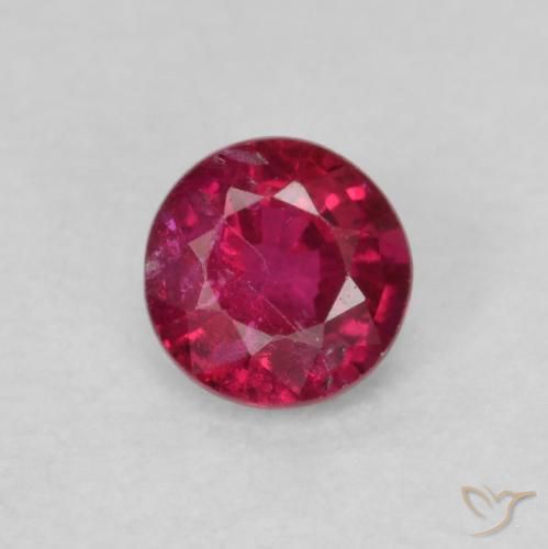0.27ct Naturale Rosa rossastro intenso Rubino, Rotondo, SI-I1, Photo A