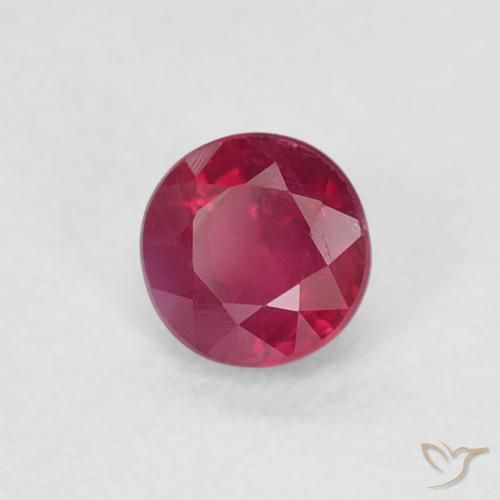 Rubino Rosa rossastro intenso naturale da 0.32 ct, Rotondo, SI-I1