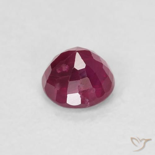 Rubino Rosa rossastro intenso naturale da 0.32 ct, Rotondo, SI-I1