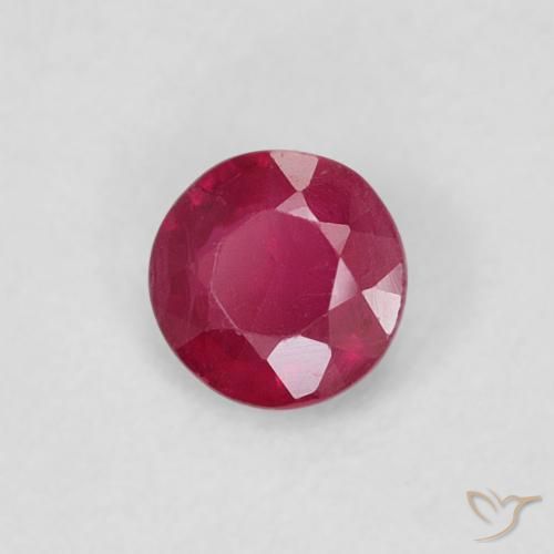 Rubino Medium Dark-Red naturale da 0.24 ct, Rotondo, SI-I1