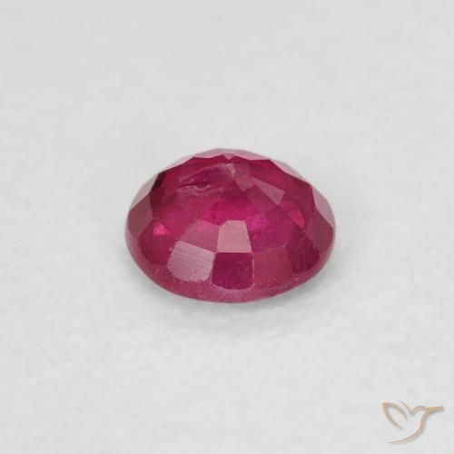 Rubino Medium Dark-Red naturale da 0.24 ct, Rotondo, SI-I1