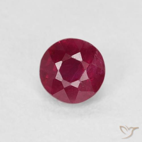 0.30ct Naturale Medium Dark-Red Rubino, Rotondo, SI-I1