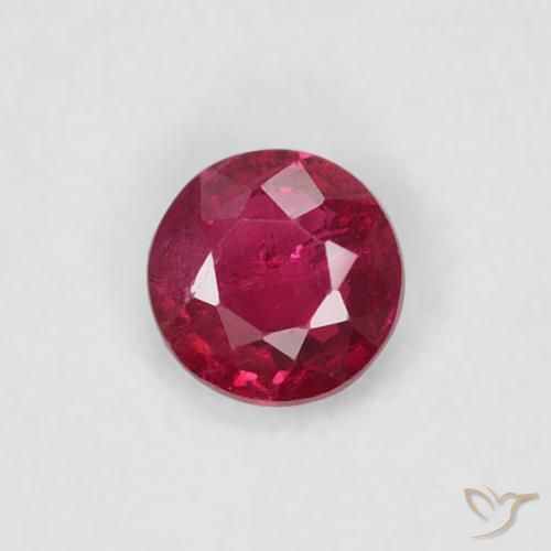 0.22ct Naturale Rosso scuro Rubino, Rotondo, SI-I1