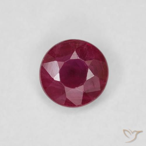 0.22ct Naturale Rosso scuro Rubino, Rotondo, SI-I1