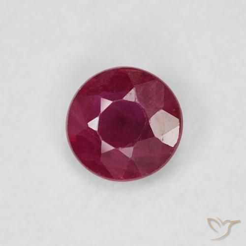 Rubino Rosso scuro naturale da 0.22 ct, Rotondo, SI-I1