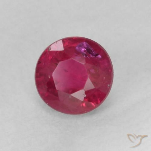 Rubino Rosa rossastro intenso naturale da 0.31 ct, Rotondo, SI-I1