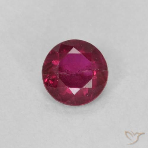 0.18ct Naturale Rosso tendente al rosa Rubino, Rotondo, VS-SI