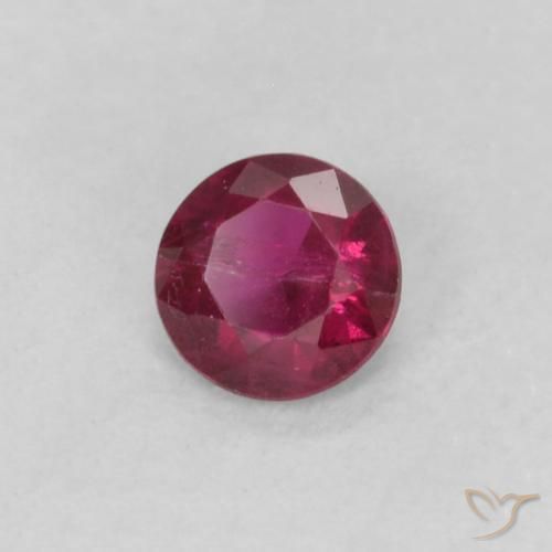 Rubino Rosso tendente al rosa naturale da 0.18 ct, Rotondo, VS-SI