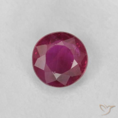 0.21ct Naturale Vino Rosso Profondo Rubino, Rotondo, VS-SI