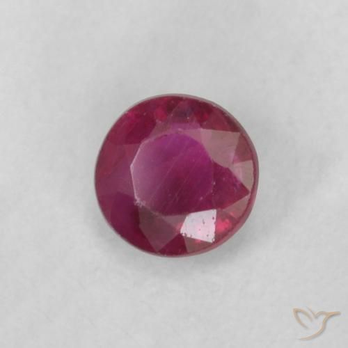 Rubino Vino Rosso Profondo naturale da 0.21 ct, Rotondo, VS-SI