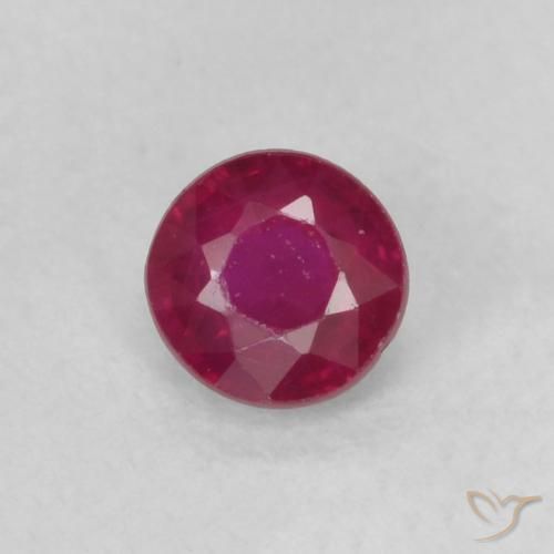 0.22ct Naturale Rosso scuro Rubino, Rotondo, VS-SI