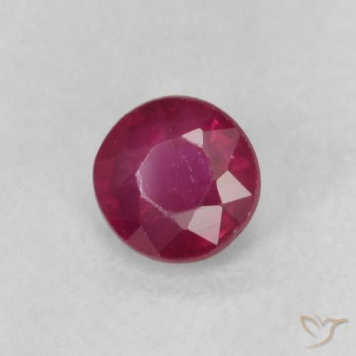 Rubino Rosso scuro naturale da 0.22 ct, Rotondo, VS-SI