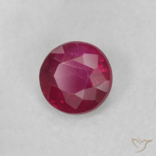 Rubino Rosso scuro naturale da 0.20 ct, Rotondo, SI