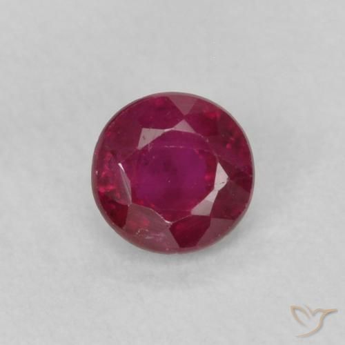 0.21ct Naturale Vino Rosso Profondo Rubino, Rotondo, VS-SI