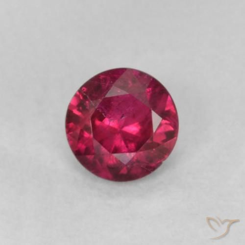 0.18ct Naturale Vino Rosso Profondo Rubino, Rotondo, VS-SI