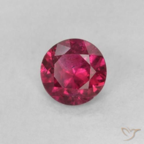 Rubino Vino Rosso Profondo naturale da 0.18 ct, Rotondo, VS-SI