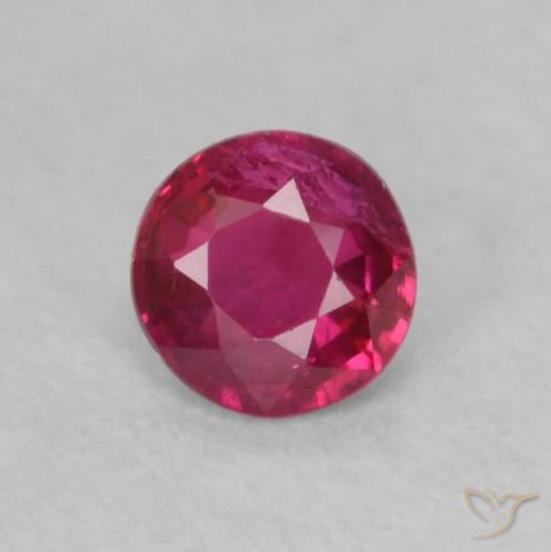 0.20ct Naturale Rosso tendente al rosa Rubino, Rotondo, VS