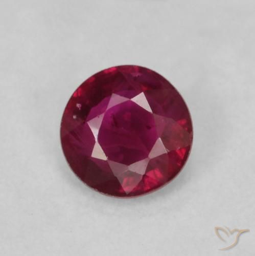 0.20ct Naturale Rosso scuro Rubino, Rotondo, VS