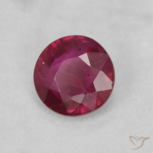 Rubino Rosso scuro naturale da 0.20 ct, Rotondo, VS
