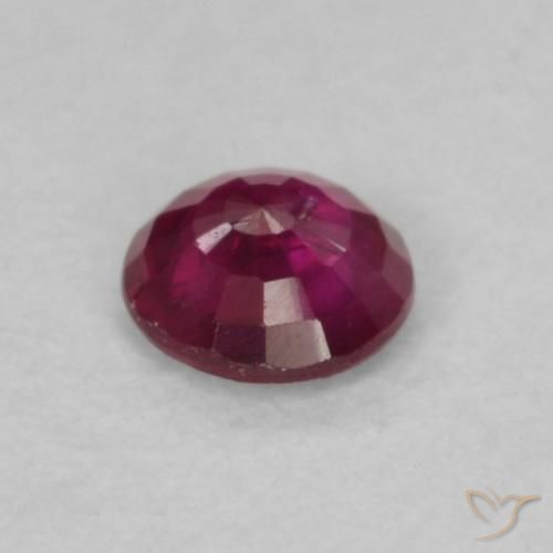 Rubino Rosso scuro naturale da 0.20 ct, Rotondo, VS