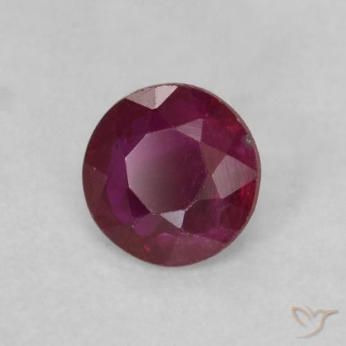 Rubino Rosso scuro naturale da 0.14 ct, Rotondo, VS