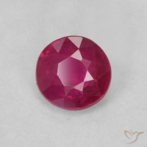 Rubino Rosso tendente al rosa naturale da 0.18 ct, Rotondo, VS