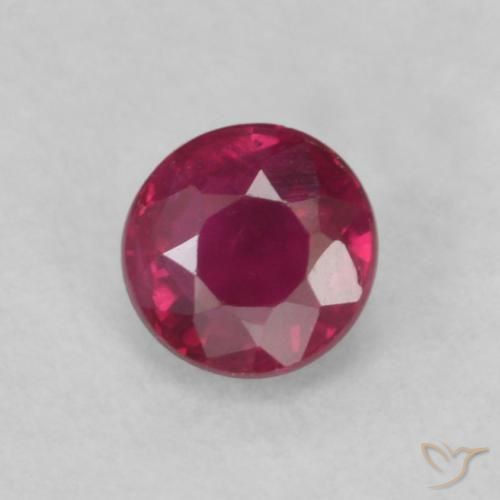 0.22ct Naturale Rosa rossastro intenso Rubino, Rotondo, VS