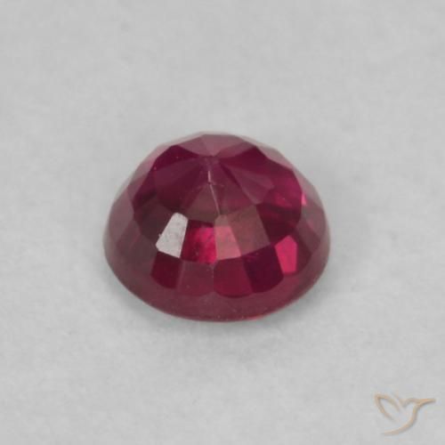 Rubino Rosa rossastro intenso naturale da 0.22 ct, Rotondo, VS