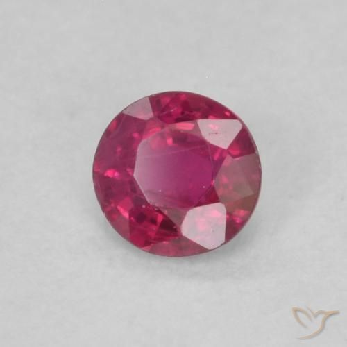 Rubino Rosso tendente al rosa naturale da 0.19 ct, Rotondo, VS