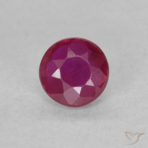 Rubino Rosso tendente al rosa naturale da 0.19 ct, Rotondo, VS
