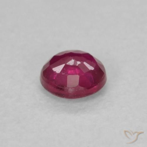 Rubino Rosso tendente al rosa naturale da 0.19 ct, Rotondo, VS