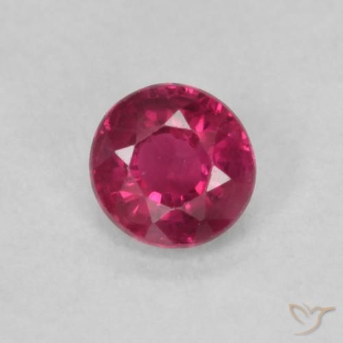 0.23ct Naturale Rosa rossastro intenso Rubino, Rotondo, VS