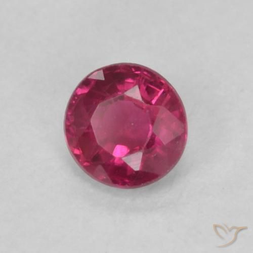 Rubino Rosa rossastro intenso naturale da 0.23 ct, Rotondo, VS