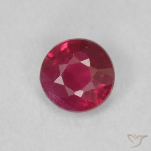 0.21ct Naturale Medium Dark-Red Rubino, Rotondo, VS