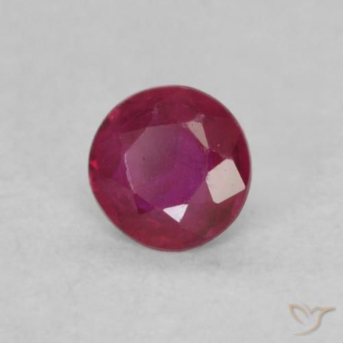 Rubino Rosso tendente al rosa naturale da 0.16 ct, Rotondo, VS