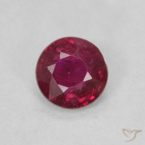 0.21ct Naturale Rosso medio Rubino, Rotondo, VS