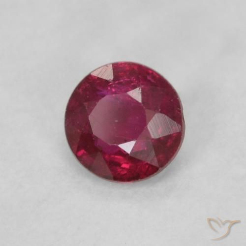 Rubino Rosso medio naturale da 0.21 ct, Rotondo, VS