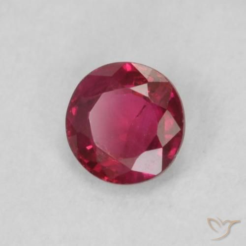 Rubino Rosso scuro naturale da 0.21 ct, Rotondo, VS