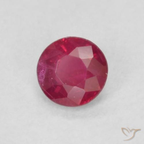 Rubino marmellata rossa naturale da 0.21 ct, Rotondo, VS