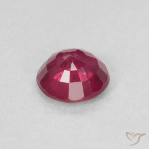 Rubino marmellata rossa naturale da 0.21 ct, Rotondo, VS