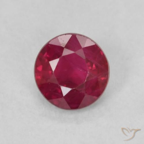0.21ct Naturale Medium Dark-Red Rubino, Rotondo, VS-SI, Photo A